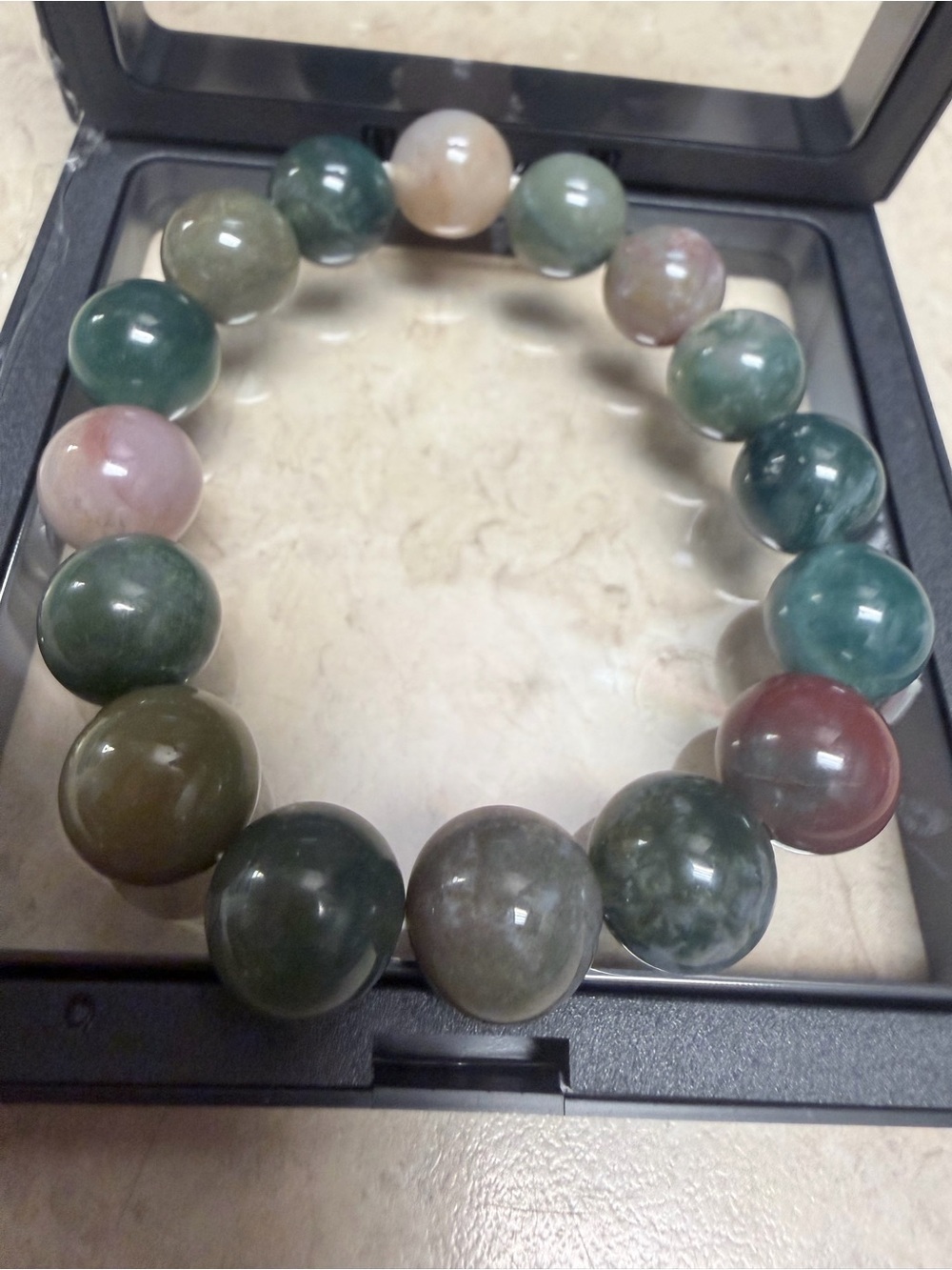 CHALCEDONY Natural Stone Bead Stretch Bracelet - Women Jewelry